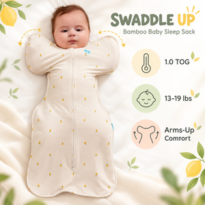 Gigoteuse en bambou pour bébé |   Couverture d'emmaillotage 1.0 TOG avec ouvertures pour les bras |   Couverture d'emmaillotage respirante pour bébé |   Vêtements de nuit pour nouveau-nés avec fermeture éclair sur le devant, ajustement sécurisé - Product Image 2