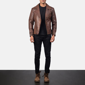 <b>Men</b> Premium Genuine <b>Leather</b> <b>Jacket</b> Casual Soft Comfortable Durable Full Zip Regular Fit Winter Quick Dry Breathable Fashion - Product Image 5