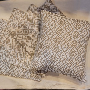 Boho Linen Woven <b>Throw</b> Pillow Covers 18x18 Inch Square Striped Decorative Removable & Washable - Product Image 5