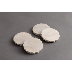 Elegant Natural Wooden Coasters Handcrafted Set of Four Durable Unique Shape for Home Decor Tableware Kitchenware Use Coasters - Product Image 1
