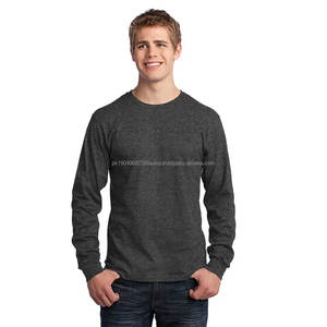 Camiseta Deportiva Premium de Manga Larga 100% Algodón para Hombre, Cuello Redondo, Corte Ajustado, Logotipo Bordado Personalizado, Estampado al por Mayor - Product Image 3