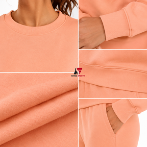 Sudadera para mujer con forro polar premium, textura suave y lisa, ajuste cómodo informal, ropa elegante para el día a día, esencial para otoño e invierno - Product Image 6