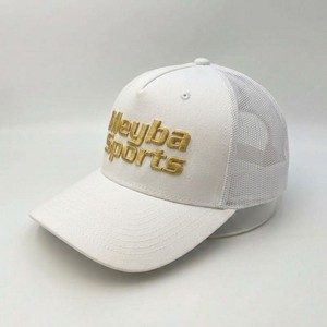 MEYBA SPORTS Premium White Mesh Trucker <b>Hat</b> Embroidered 3D Logo Adjustable Snapback Baseball Cap Breathable Unisex Casual <b>Summer</b> - Product Image 1