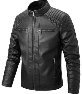 Blouson matelassé élégant noir en similicuir pour femme, fermeture à bouton unique, col roulé, hiver, séchage rapide, respirant, robuste, style motard - Product Image 2