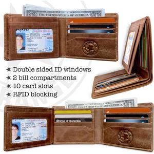 Portefeuille pour homme en cuir véritable de qualité supérieure avec poche zippée, organiseur de cartes et compartiment pour billets, idéal pour un usage quotidien professionnel, à vendre - Product Image 2