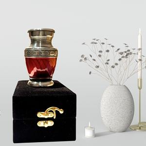 Urna Conmemorativa para Cenizas Humanas o de Mascotas, Pequeña Urna para Guardar Cenizas, Grabada en Esmalte Blanco Niquelado, Capacidad de 200 Pulgadas Cúbicas, Estilo Americano - Product Image 2
