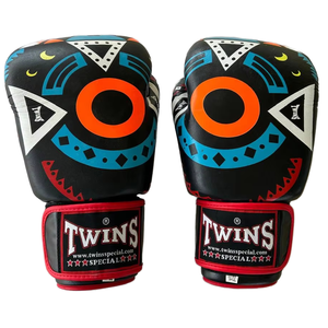 Gants de Muay Thai et de Kick Boxing en cuir de vache de haute qualité, respirants, personnalisables, avec impression fantaisie, fermeture à boucle et à crochet, Sanda - Product Image 1