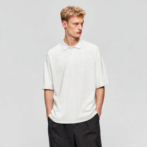 Camisetas Polo Oversize de Algodón 100% Pesado con Cremallera para Hombre, Camiseta Polo con Hombros Caídos y Cuello Vuelto, Camisetas Polo de Verano con Cremallera para Hombre - Product Image 6