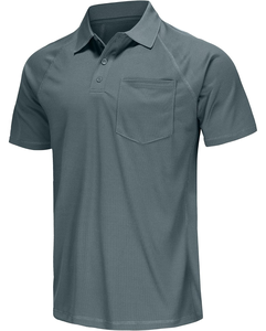 High Quality Custom Mens for Shirt Spandex/Polyester Fabric Quick Dry Breathable Short Sleeve Business Casual Golf Uniform - Product Image 1