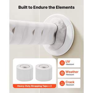 Kit de conduites pour mini-split 50 pieds, tubes en cuivre pour climatisation 1/4' 3/8' OD, bobine isolée en PE blanc épaissi 3/8, écrous évasés, rubans de fixation - Product Image 6