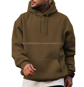 Sudadera con Capucha Extra Grande para Hombre, 100% Algodón, Transpirable, Lisa, Teñida, Estilo Casual, Talla Grande, 2026 - Product Image 1