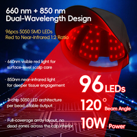 Casque de luminothérapie rouge OEM ODM, portable, sans fil, rechargeable, pour le bien-être du cuir chevelu, usage domestique, design élégant, noir