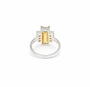 Luxury Design 925 Silver <b>Citrine</b> Gemstone <b>Ring</b> (4.9 Grams) Modern Style Jewelry Anniversary Gift For Women - Product Image 4