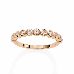 Anillo de Oro de Lujo con Diamante Cultivado en Laboratorio, Media Eternidad, Joyería Fina para Aniversario de Bodas y Uso Diario - Product Image 4