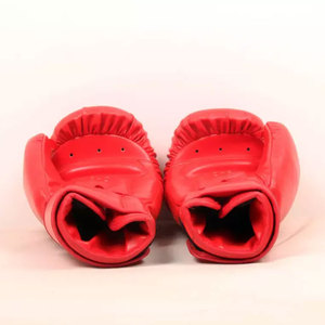 Gants de boxe en cuir blanc, noir et rouge personnalisables avec fermeture Velcro pour l'entraînement des adultes - Product Image 6