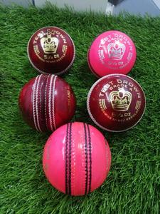 Premium Grade <b>Red</b> And Pink Royal Crown Ball For Professional Plyaers Leather Top Quality Cricket Ball <b>Hot</b> Sale Leather Ball - Product Image 5