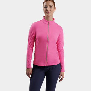 Veste de golf pour femme à col montant et fermeture éclair, imperméable et coupe-vent, idéale pour la course, le golf, la randonnée et les activités de plein air - Product Image 1