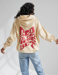 Stylish women puff printed <b>hoodie</b> featuring raised print design cozy interior ribbed cuffs relaxed fit for daily wear and <b>cool</b> - Product Image 1