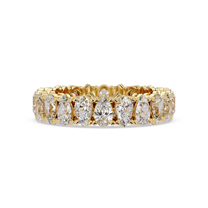 Bague de mariage en or jaune 14 carats avec diamants de laboratoire taille poire, alliance éternelle complète, vente en gros, fabricant et fournisseur de bijoux - Product Image 4