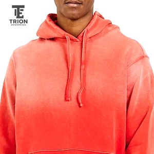 Hoodies en molleton coupe classique personnalisés pour homme, effet délavé soleil, style streetwear hiver, effet vieilli vintage - Product Image 2