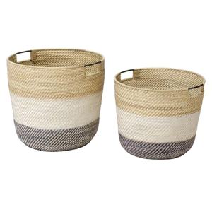 Cesta de yute ecológica 100% y bolsas y contenedores de bebidas, cestas de yute coleccionables de almacenamiento grande, cesta Multicolor con asas - Product Image 5