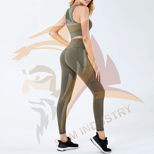 Ensemble de yoga pour femme, couleur unie, nouvelle collection, dernier design, meilleur prix, faible MOQ, en vente. - Product Image 3