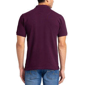 Chemise Homme Manches Courtes Violette en Coton Jersey Infroissable Couleur Unie Style Décontracté Coupe Classique Logo Avant 220g - Product Image 4