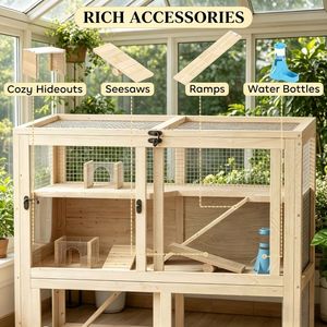 Gabbia Moderna di Lusso in Acciaio Inossidabile per Piccoli Animali, Taglia XL, per Criceti, Uso Interno ed Esterno, con Motivo Personalizzato - Product Image 2