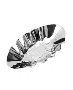 Bol en métal doré en forme de feuille, fait main, poli, décoratif et élégant, idéal pour offrir, compatible lave-vaisselle, bol rond en métal pour aliments et fruits - Product Image 6