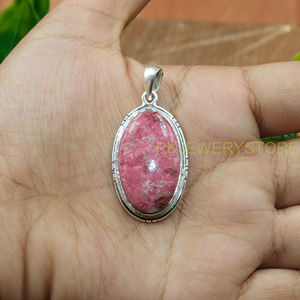 Collar con Colgante de Piedra Preciosa de Tulita Rosa Grande, Colgante de Plata de Ley 925, Joyería de Tulita Rosa, Regalo de Navidad para Esposa o Novia - Product Image 5