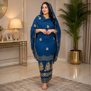 Tissu brodé en voile de coton 100% sudanais Toub |   Matériaux de confection de vêtements traditionnels pour des tenues élégantes et la mode culturelle - Product Image 2