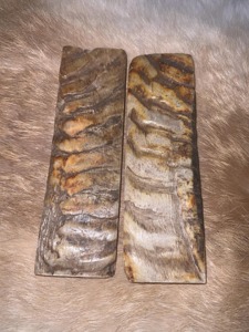 Plaques de Couteau en Corne de Bélier Polie et Sculptée, Matériel Organique, Naturelles, Écologiques, Style Nautique Japonais Antique - Product Image 5