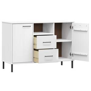 Credenza OSLO in legno massello con gambe in metallo bianco 44.5 "x 15.7" x 30.3" - Product Image 5