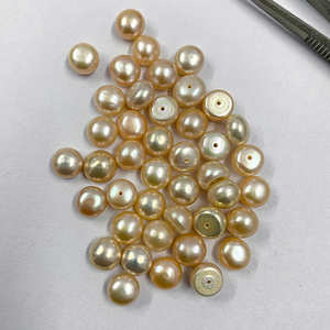 เครื่องประดับอัญมณีทรงหลังเบี้ยทรงกลมไข่มุกสีเหลืองธรรมชาติขนาด5มม. ถึง10มม. สินค้าทันสมัย - Product Image 4