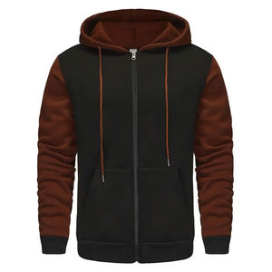 Sweat à capuche zippé pour homme, design personnalisé, 100% coton, impression silicone, respirant, imperméable, emballage écologique de haute qualité - Product Image 1
