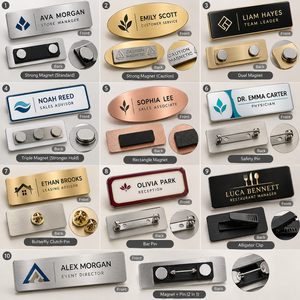 Placa de Identificación Magnética Personalizada, Insignia Metálica para Uniforme de Empleado, Logotipo Personalizado, Proveedor Mayorista - Product Image 5