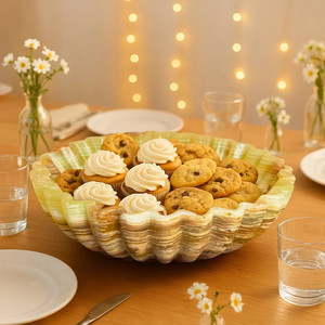 Cuenco Redondo Acanalado de Mármol Ónix Verde Oscuro, Resistente al Fuego, Moderno, para Cocina, Comedor, Sala de Estar, Revestimiento de Paredes - Product Image 2