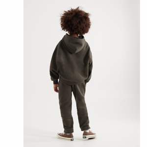 Conjunto de Sudadera con Capucha y Pantalones Deportivos para Niños Pequeños, Estilo Vintage, Lavado Ácido, Hombros Caídos, 2 Piezas - Product Image 5