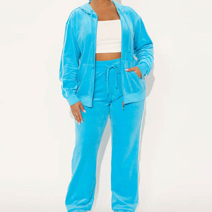 Womens Sweatsuit Set Velour Tracksuit Loungewear 2 Piece Hoodie Sweatshirt Sport <b>Pants</b> Athletic Outfits - Product Image 6