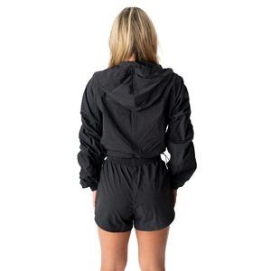 Women's Color Block Windbreaker Tracksuit Set Custom Crop Top and <b>Shorts</b> Windproof Sporty Streetwear Co Ord Outfit - Product Image 4