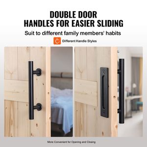 Kit Ferramenta per Porta Scorrevole in Legno 8 in 1, Guida a Pavimento D 36'' x 84'', per Porte Scorrevoli Silenziose e Scorrevoli per Soggiorno - Product Image 6