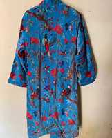 Nouvelle arrivée, robe kimono élégante de haute qualité en velours de coton brodé, col en V, longueur intégrale, motif floral, pour femmes, demoiselle d'honneur