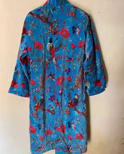 Nuevo Kimono Elegante de Alta Calidad con Bordado de Algodón y Terciopelo, Cuello en V, Largo, con Estampado Floral para Mujer, Novia o Dama de Honor - Product Image 5