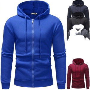 Vente en gros de sweat-shirts à capuche zippés en polaire pour hommes, épais, chauds, à manches longues, style streetwear décontracté - Product Image 3