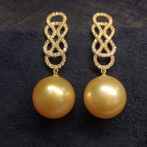 Nouveauté été, boucles d'oreilles pendantes en perles naturelles de 11-12 mm, plaquées or 18 carats, argent pur 925, belle peau de bébé avec de légères imperfections - Product Image 2