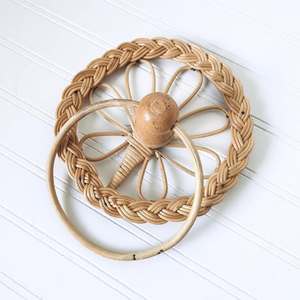 Anillos de ratán con diseño floral para colgar toallas, organizador de baño y cocina, anillo para toallas tejido a mano - Product Image 1