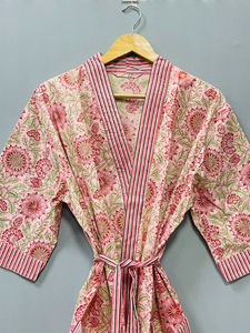 Batas Kimono de Algodón Estampadas para Mujer, Vestido Casual para la Playa, con Logo Frontal, Regalo Perfecto para Damas de Honor - Product Image 4