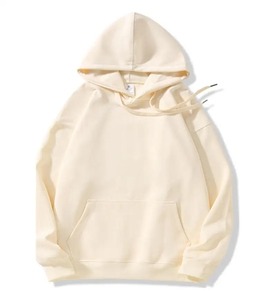 Sweat-shirt à capuche blanc pour homme, coupe classique, en coton French Terry, pull décontracté avec poche, pour l'automne - Product Image 2