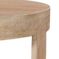 Ensemble de tables basses de salon modernes en bois de manguier massif, forme ronde, finition brune naturelle sablée, courbes élégantes, artisanat raffiné