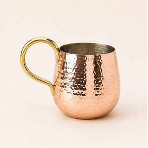 Taza Moscow Mule de Cobre Puro Martillado a Mano con Asa Clásica de Latón, Copa de Cóctel de Cobre Sólido para Uso en el Hogar o Bar - Product Image 1